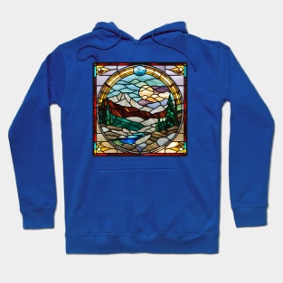 Rocky Mtn Sunset Stained Glass Hoodie